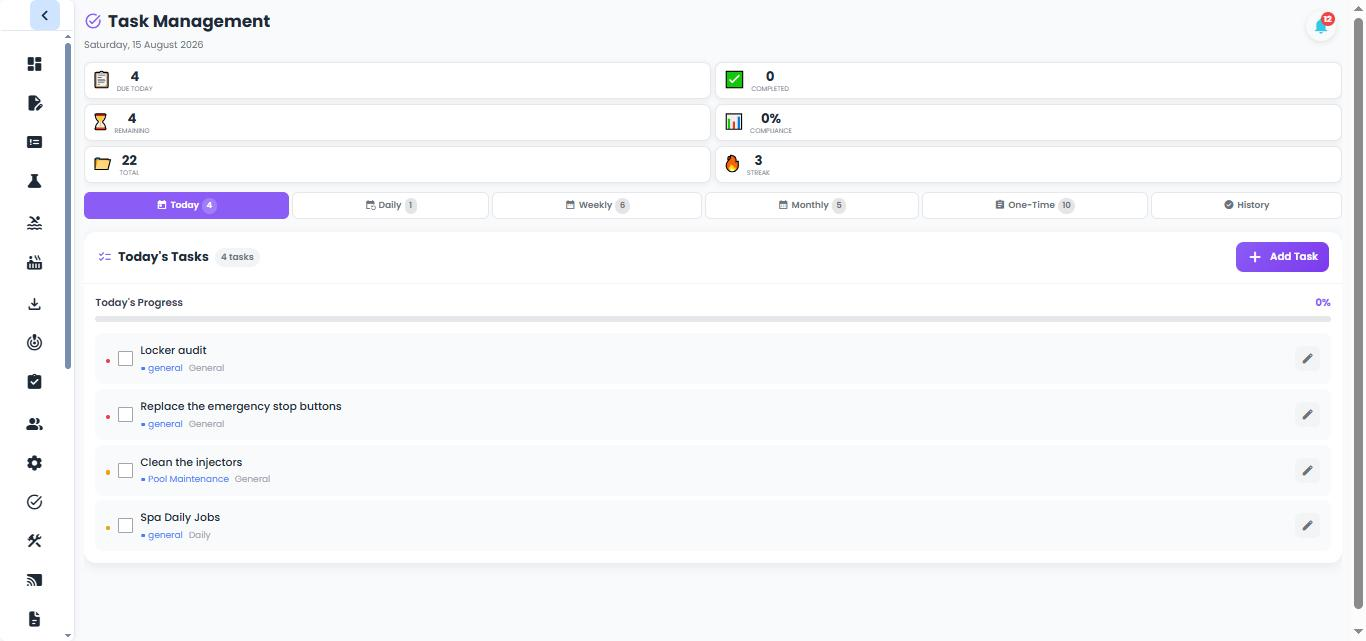 Task management dashboard